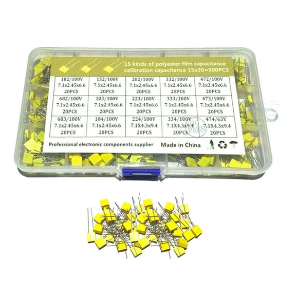 Box of 300Pcs 15 Value Electrolytic Metal Film s Assortment