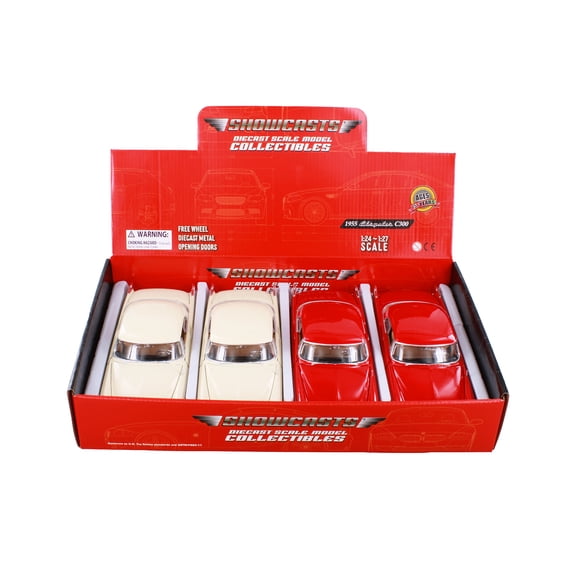 Box of 4 1955 Chrysler C300 Hardtop, ASSTD - Showcasts 77302D - 1/24 Scale Diecast Model Cars