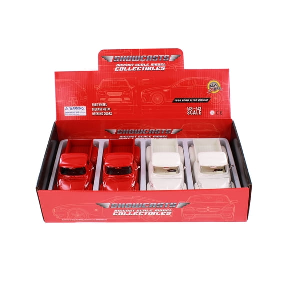 Box of 4 1956 Ford F-100 Pickup Truck, Assortment - Showcasts 77235D - 1/24 Scale Diecast Model Cars