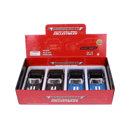 Box of 4 1967 Chevy Camaro SS Convertible, Asstd - Showcasts 77301D - 1/24 Scale Diecast Model Cars