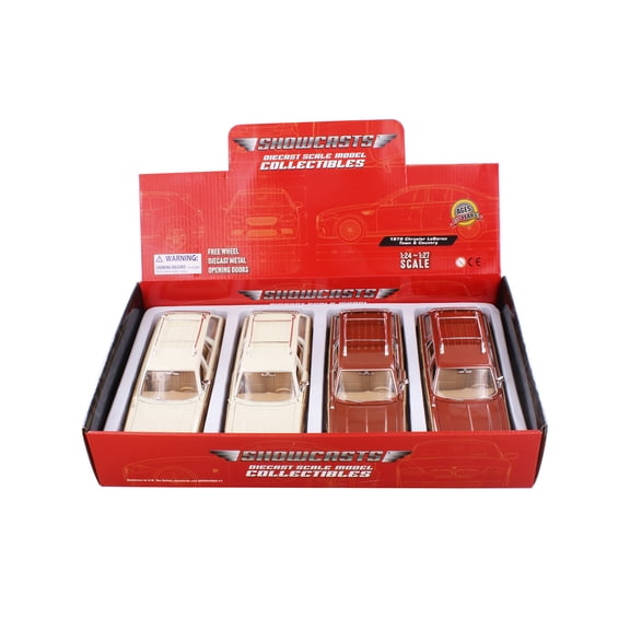 Box of 4 1979 Chrysler LeBaron Town & Country Wagon, ASSTD - Showcasts 77331D - 1/24 Scale Diecast Model Cars