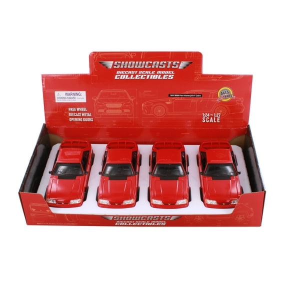 Box of 4 1993 Ford Mustang SVT Cobra, Red - Showcasts 37906 - 1/24 Scale Diecast Model Cars