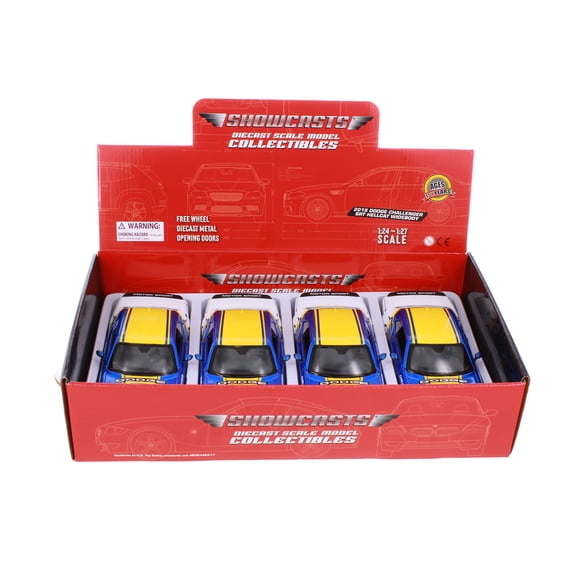 Box of 4 2018 Dodge Challenger SRT Hellcat Widebody #284 "GT Racing", Blue - Showcasts 73792D - 1/24 Scale Diecast Model Cars