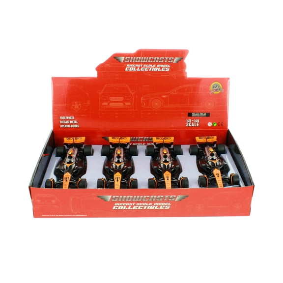 Box of 4 2023 McLaren MCL60 #81 & #4 "British GP", Orange - Showcasts 68211D - 1/24 Scale Diecast Model Cars