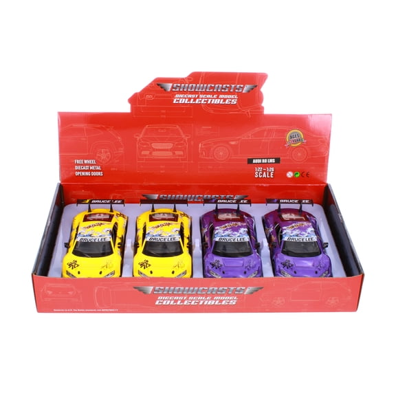 Box of 4 Audi R8 LMS Bruce Lee, ASSTD - Showcasts 224262D - 1/24 Scale Diecast Model Cars