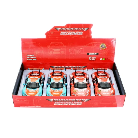 Box of 4 Audi R8 LMS WASA Racing Livery, ASSTD - Showcasts 68291D - 1/24 Scale Diecast Model Cars