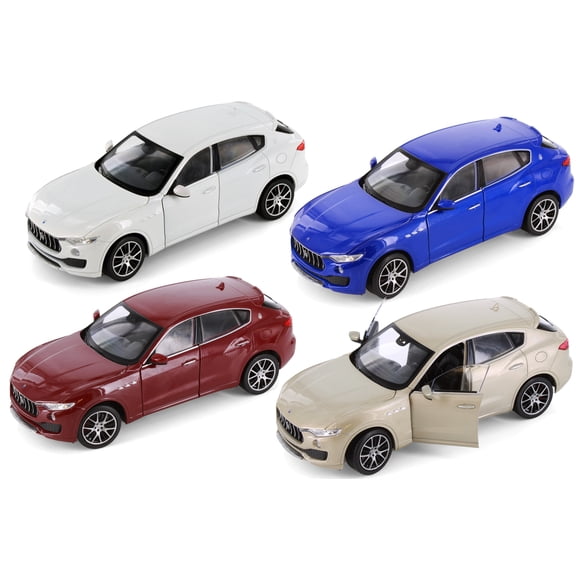 Box of 4 Maserati Levante, Luxury Car Assortment - Welly 24078/4D - 1/24 Scale Diecast Model Cars