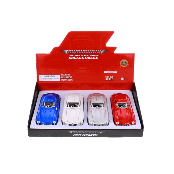 Box of 4 Mercedes-Benz 300SL Hardtop, ASSTD - Showcasts 24064/4D - 1/24 Scale Diecast Model Cars