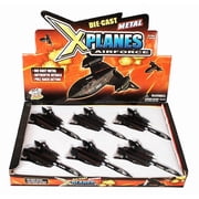 Box of 6 Diecast Model Airplanes - SR-71 Blackbird Pullback Plane, Black,