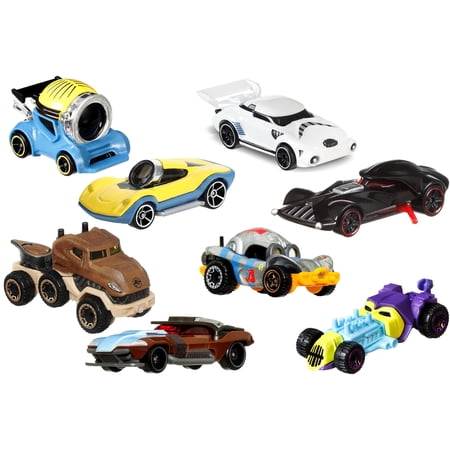 Box of 8 Blockbuster Character Car Assortment - Mattel Hot Wheels HHB74956S - 3" Scale Diecast Model Car
