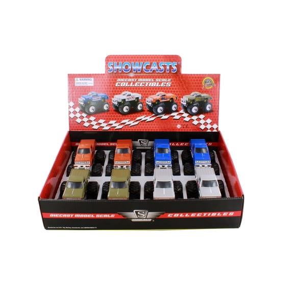 Box of 8 Mighty Monster Trucks, Assortment - Showcasts 76559D - 5" Scale Diecast Model Cars