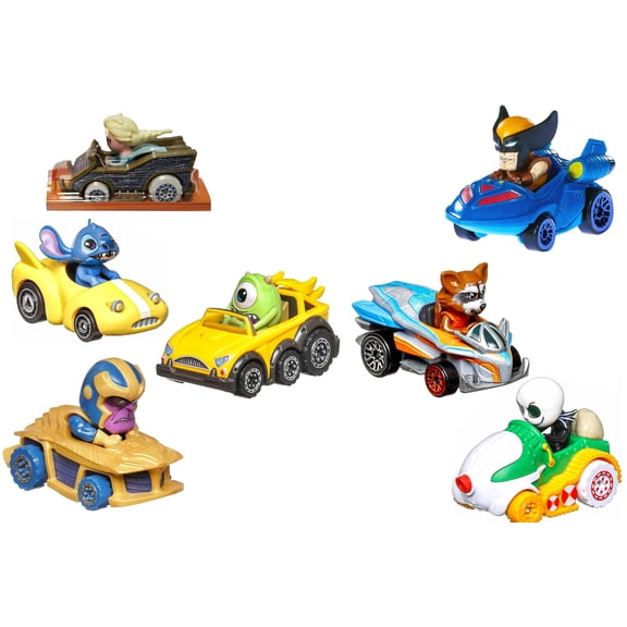 Box of 8 Racer Verse Character Car Assortment - Mattel Hot Wheels HKB86956M - 2.25" Scale Diecast Model Cars