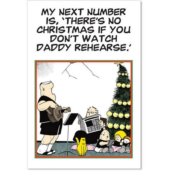 Box of Daddy's rehearsal Christmas - 12 Christmas Greeting Cards Box Set with 5 x 7 Inch Envelopes - 1 Designs, 12 Each