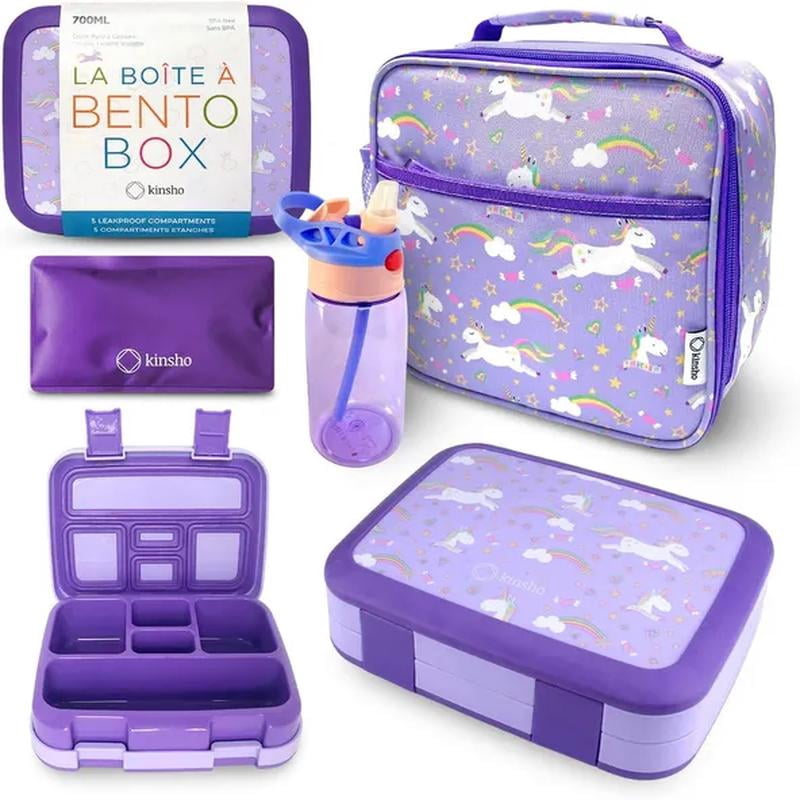 Box with Insulated Lunch Bag, Ice Pack & Water Bottle Set - 5 ...
