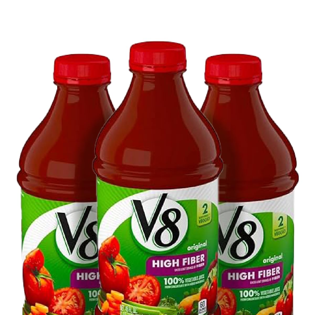 Box With V8 Original High Fiber 100 Vegetable Juice 46 Fl Oz 4 Pack 