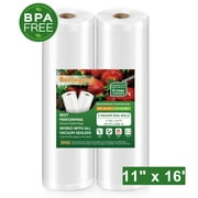 BoxLegend 2 Pack Vacuum Sealer Bags 11" x 16' Rolls for Food Storage Saver, Seal a Meal, Great for Vac Storage