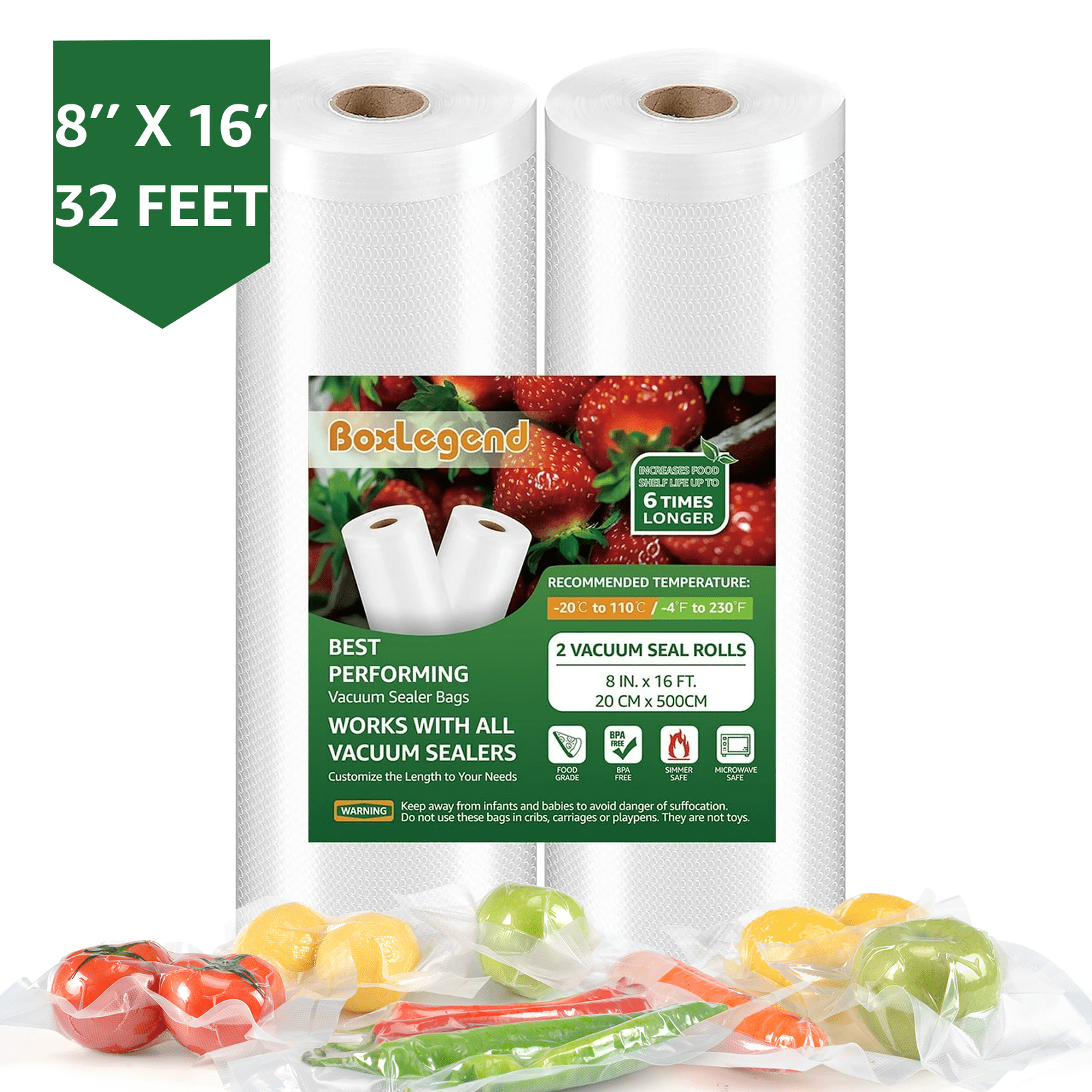 Heat Seal Foodsaver Perforated Roll GERYON Vacuum Sealer Rolls 11