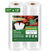 BoxLegend 2 Rolls 11" x 12' Vacuum Sealer Bags, Food Saver Bags, Vacuum Seal Bags for Food