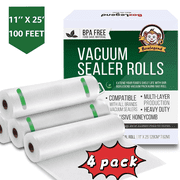 BoxLegend 4 Pack 11" x 25' Vacuum Sealer Bags for Food, Vacuum Seal Bags Rolls for Food, Food Saver Bags for Sealer