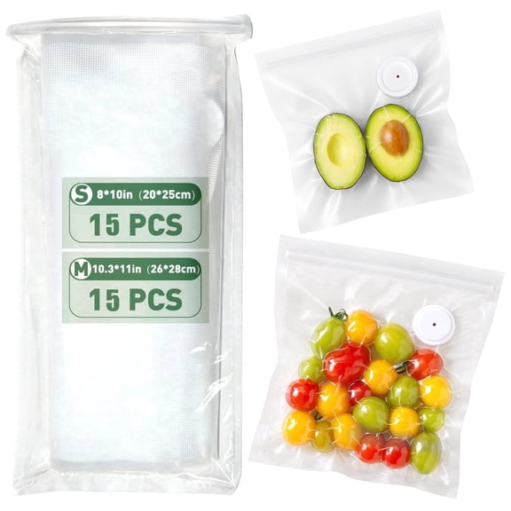 BoxLegend Vacuum Sealer Bags,2 Sizes 30 Pcs Reusable Food Seal Bags,Works for All Handheld Vacuum Sealer