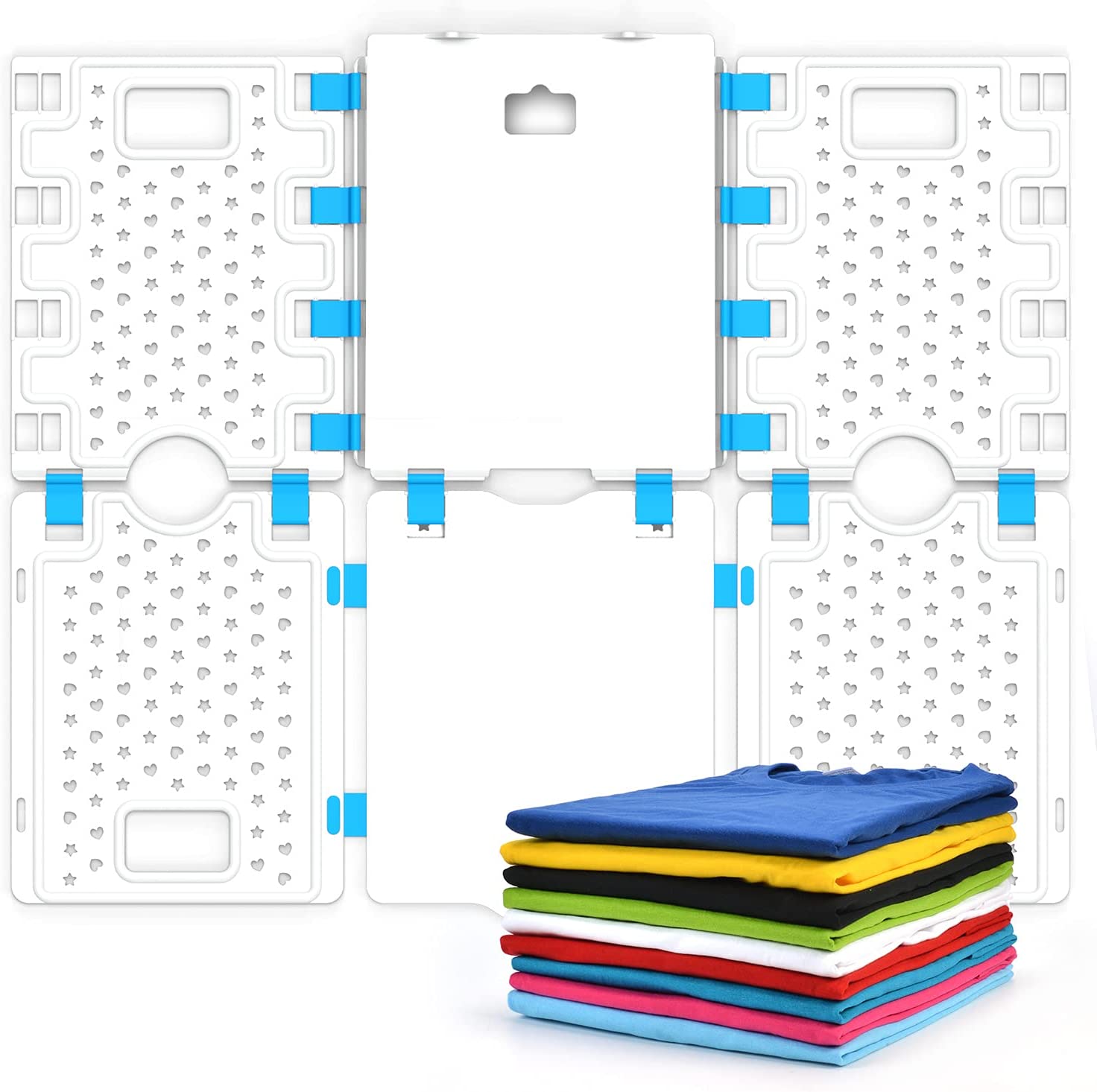 BoxLegend Shirt Folding Board Tshirts Clothes Folder Durable Plastic Closet  Organizers Magic Fast Folder Plus Sizes Folder, V4 White