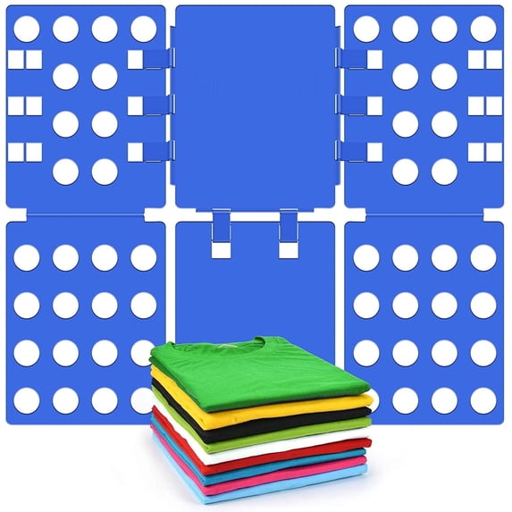 BoxLegend T shirt Folding Board T shirt Clothes Folder Laundry Organizer Easy and Fast for Kid and Adult to Fold Clothes, V1 Blue