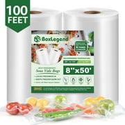 BoxLegend Vacuum Sealer Bags, 8''x50' Food Vacuum Heat-Seal Rolls Vacuum Sealed Bags, Clear