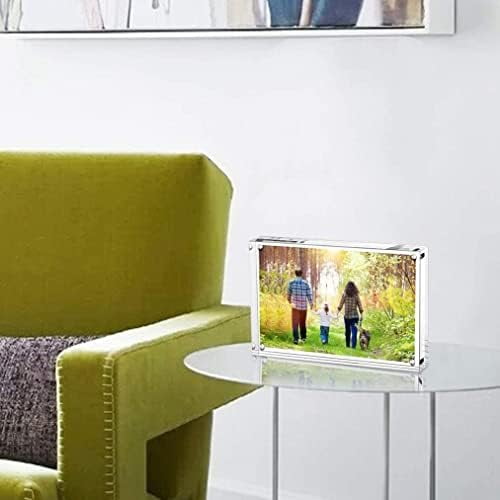 Boxalls 4x6 Inches Acrylic Picture Frames- 5 Pack, Desktop Frameless Photo Frames with Magnetic, Double Sided Transparent (5 Pack)