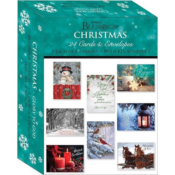 Boxed - Card Shared Blessings-Christmas-Glory to God & Large Assorted - Box of 2