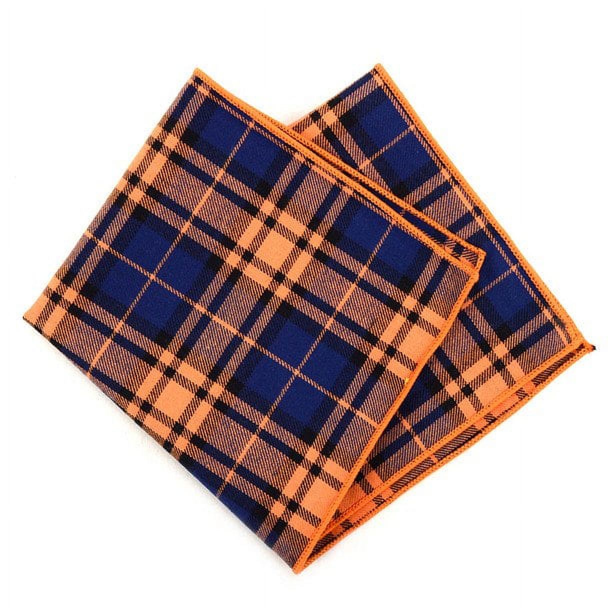 BoxedGifts Men's Orange&Navy 100 Cotton Handkerchiefs