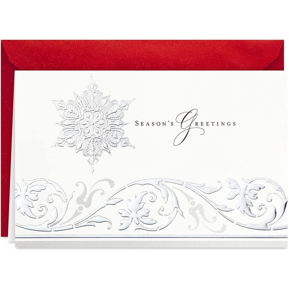 Boxed Holiday Cards (Season's Greetings Snowflake, 40 Holiday Cards with Envelopes)