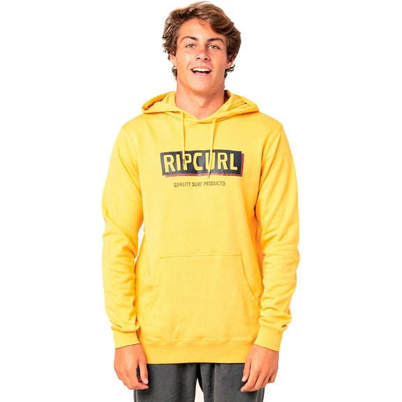 Boxed Hooded Pop Over Pullover Hoody [Mustard]