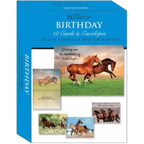 Boxed Shared Blessings Wild Horses Birthday Card, Pack of 12
