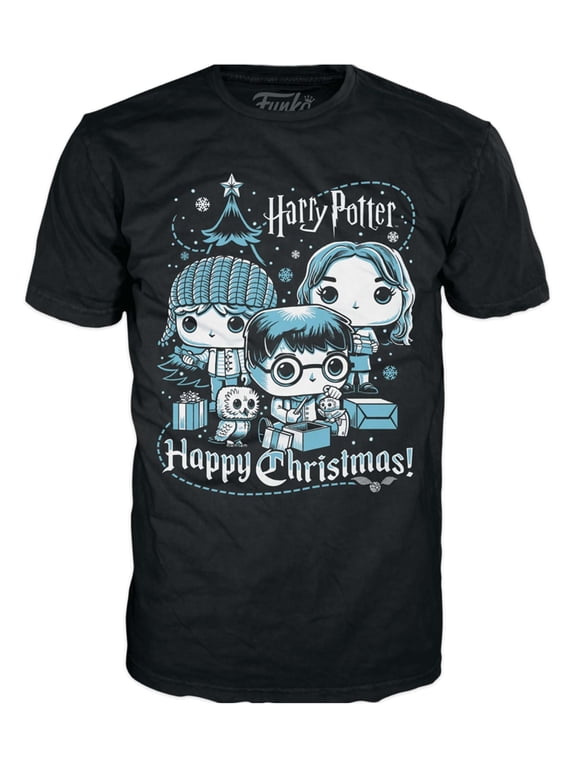 Pop! Boxed Tee: Harry Potter Holiday - Ron, Hermione, Harry - M