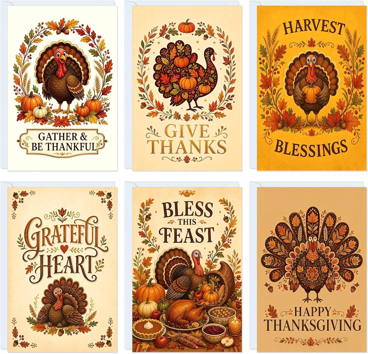 Thankgiving Note Boxed Thanksgiving Cards with Envelopes Pack of 24 - Walmart.com