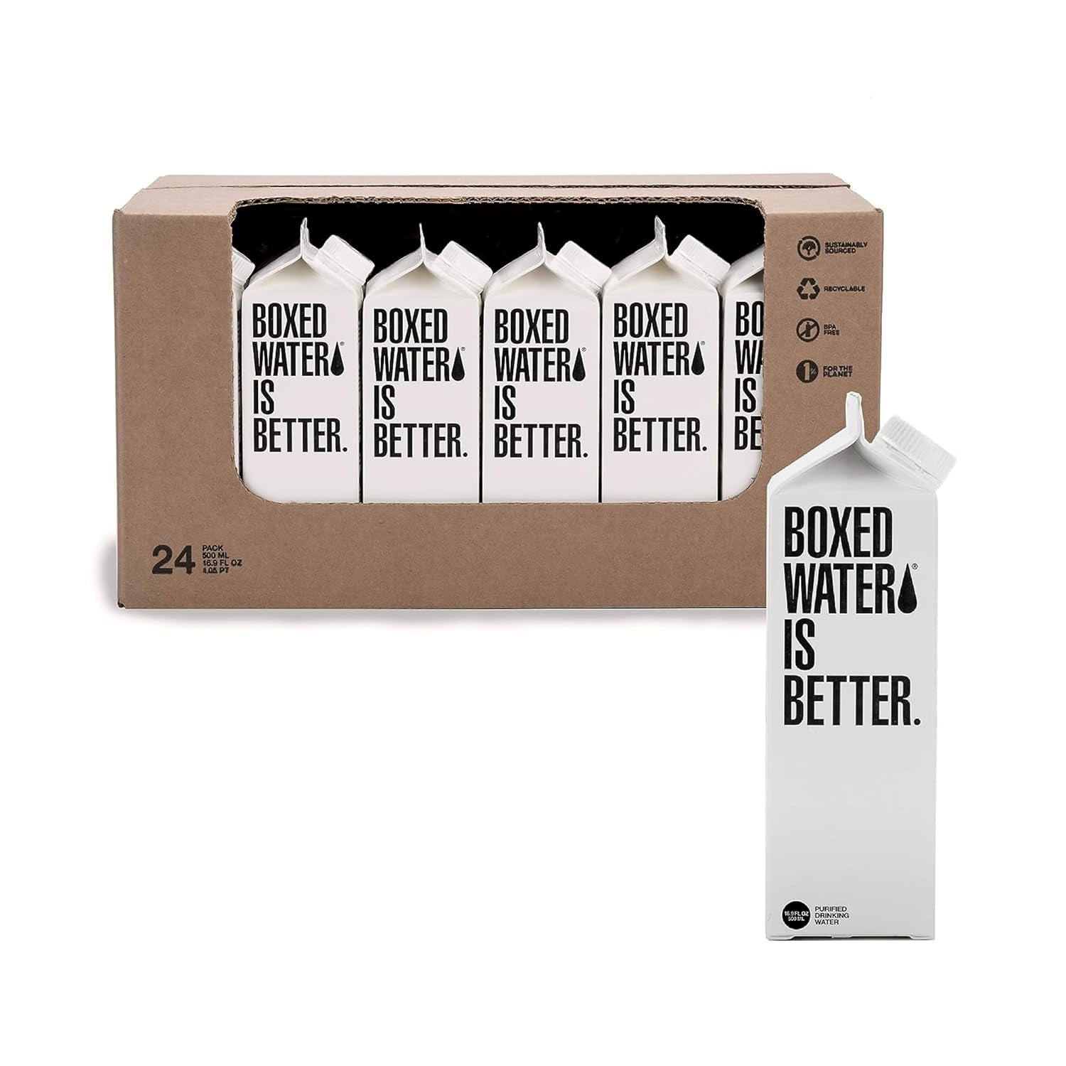 Boxed Water 16.9 oz. (24 Pack) Purified Drinking Water in 92 Plant