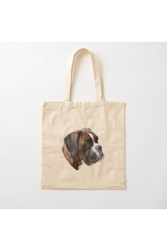 Boxer A Beautiful Brindle Boxer Head Design 3 Canvas Tote Bags, Reusable Shopping Bag