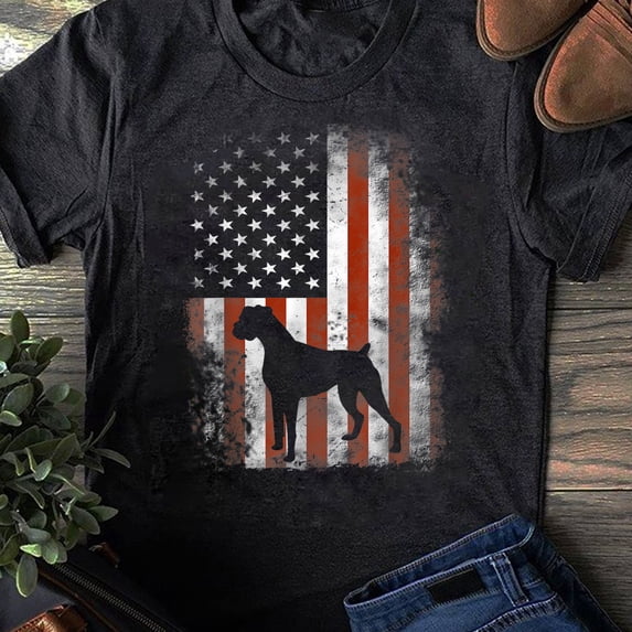 Boxer American Flag Shirt USA 4th Of July Dog T-shirt - Gift for Dog Lovers - Funny Dog - Boxer Lovers - Father's Day - Boxer Shirt