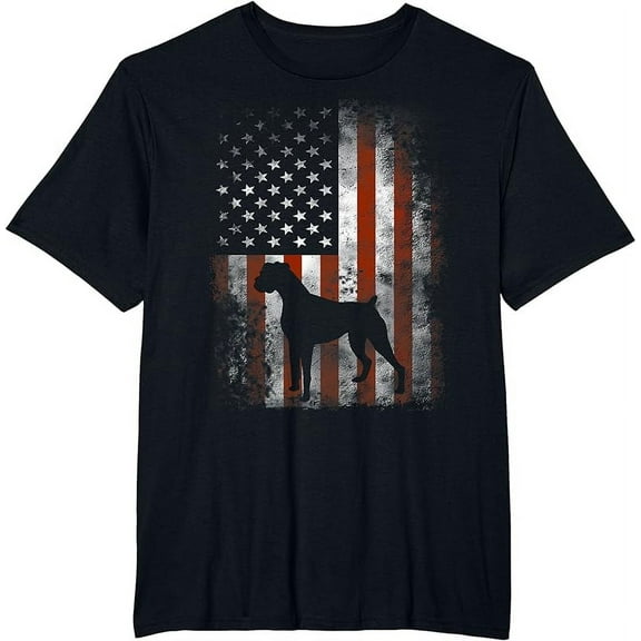 Boxer American Flag Shirt USA 4th Of July Dog T-shirt Gifts T-Shirt