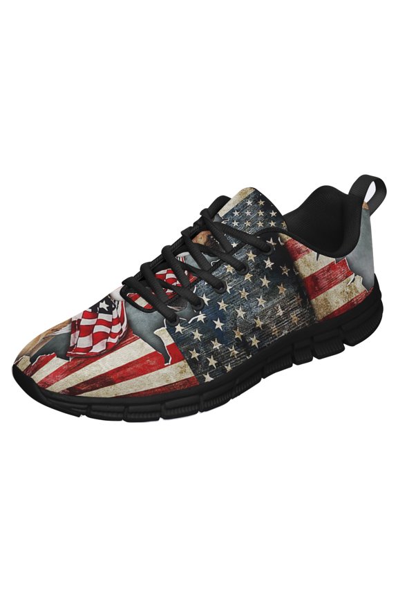 Boxer American Flag Us Running Shoes Sneakers Mesh Black Size 5