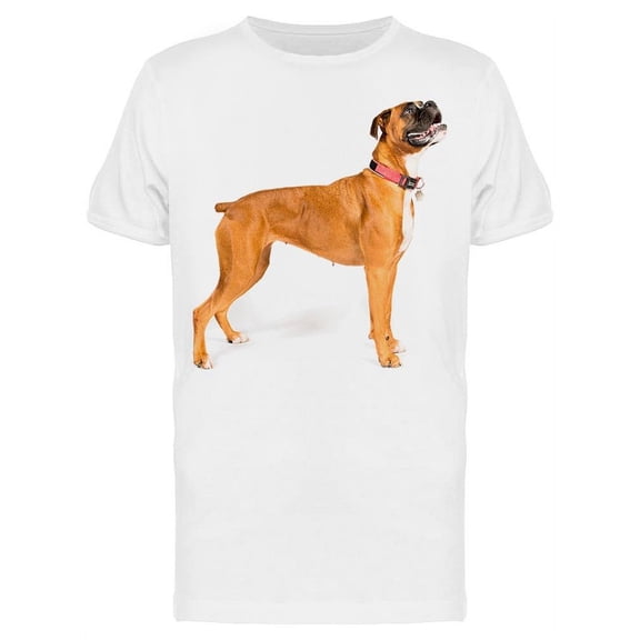Boxer At Side Is Panting T-Shirt Men -Image by Shutterstock, Male Medium