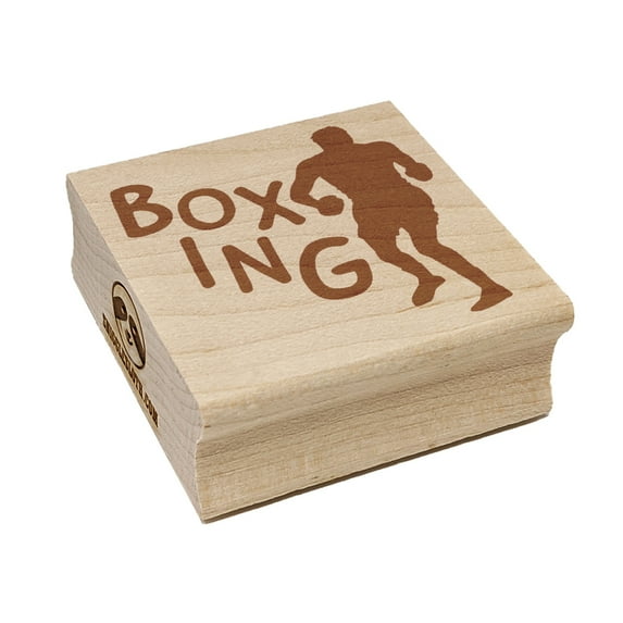 Boxer Boxing Fun Text Square Rubber Stamp Stamping Scrapbooking Crafting - Medium 1.75in