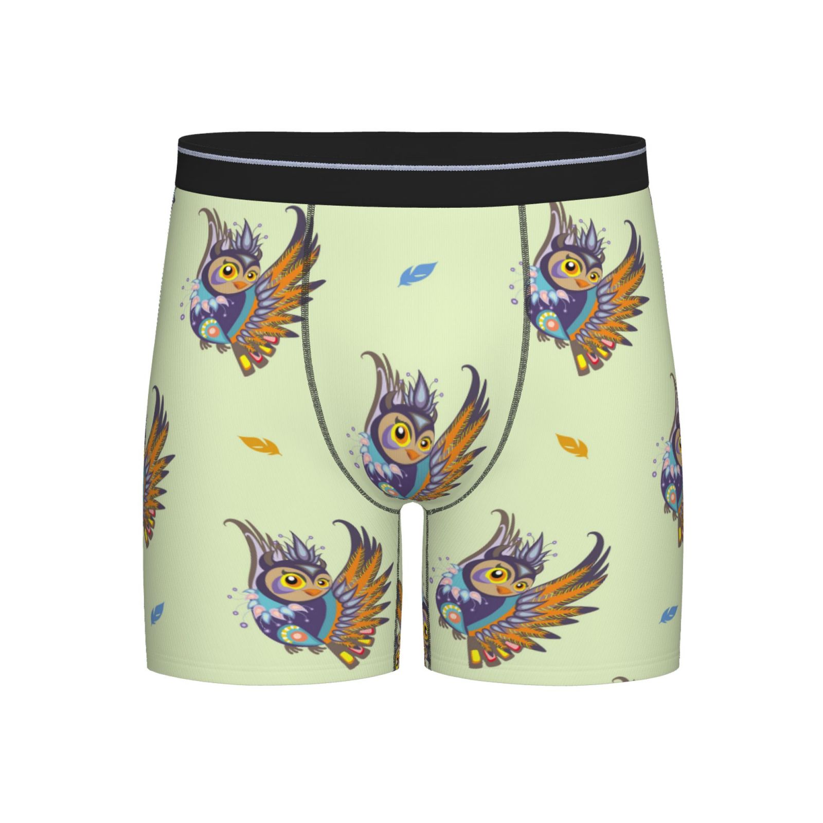 Boxer Briefs Long Boxer Briefs for Men, Quirky Owl Soft Mens