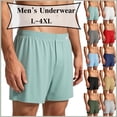 thumbnail image 1 of Men's Soft Cotton Boxer Shorts, Breathable Loose Fit Underwear, Comfortable Casual Sleep Shorts with Elastic Waist, No Ride-Up, Size L-4XL, 1 of 6