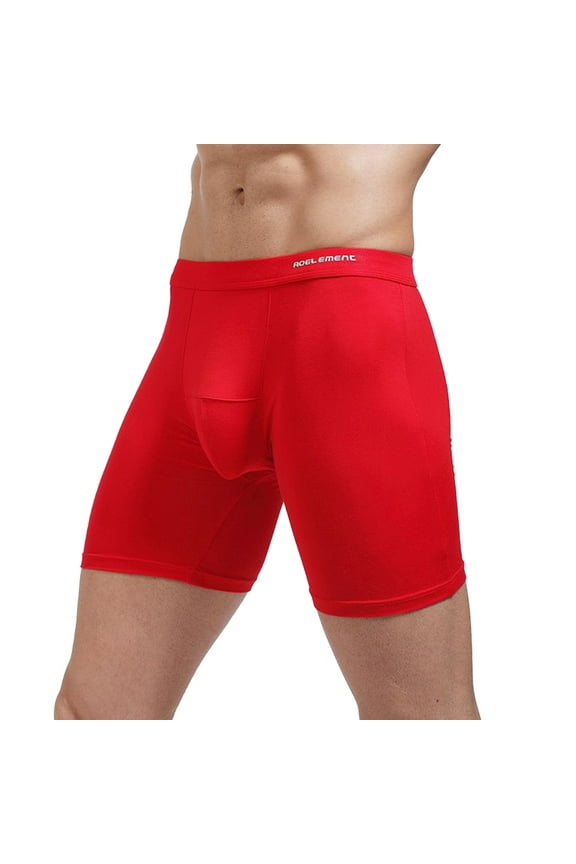 Boxer Briefs for Men Running Moisture Wicking Tight Boxer Shorts Breathable Relaxed Fit Underpants Red XXL