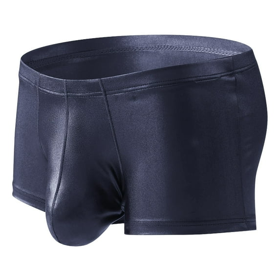 Boxer Briefs for Men Underwear with Bulge-Pouch Moisture-Wicking Solid Color Mid Waisted Breathable Full-Coverage Support Boxers