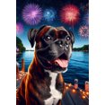 thumbnail image 1 of Boxer Brindle Uncropped - Best of Breed DCR July 4 Holiday Garden Flag, 1 of 1