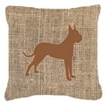 thumbnail image 1 of Boxer Burlap and Brown Indoor & Outdoor Decorative Fabric Pillow - 18 x 18 in., 1 of 1