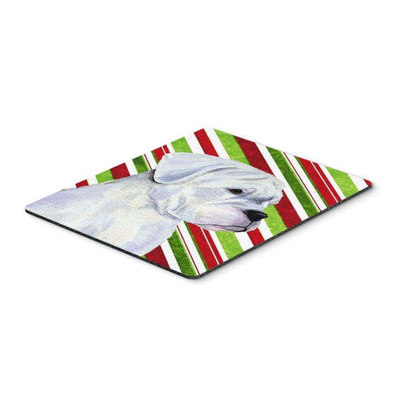 "Boxer Candy Cane Holiday Christmas Mouse Pad Hot Pad or Trivet"
