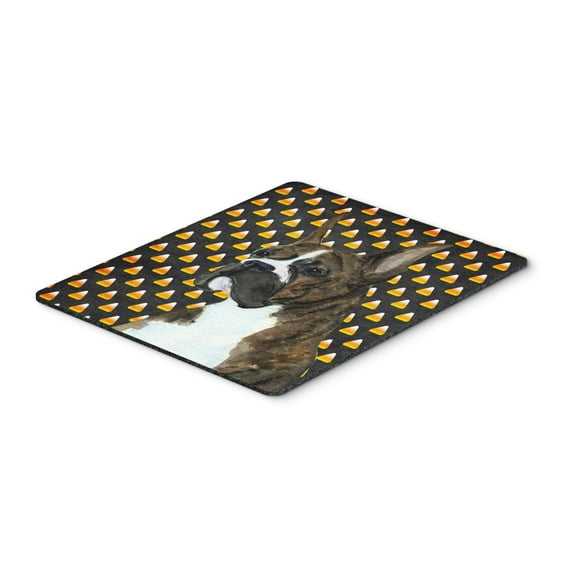 "Boxer Candy Corn Halloween Portrait Mouse Pad Hot Pad or Trivet"
